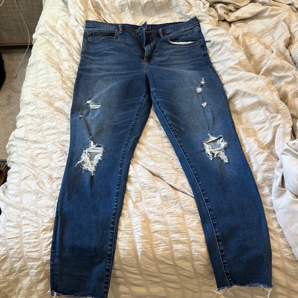 Abercrombie & Fitch Dark Blue Distressed Skinny Jeans